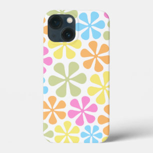 Abstract Flowers Bright Colour Mix iPhone 13 Mini Case