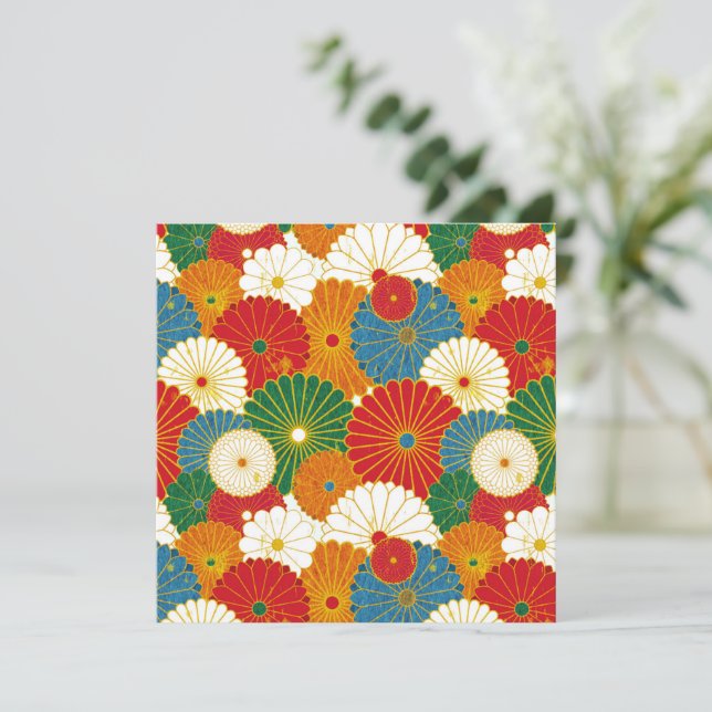 Abstract Flowers  Card (Standing Front)
