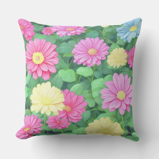 Abstract Flowers Cushion (Front)