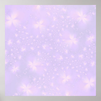 Abstract Flowers in Lilac and Pink Poster