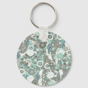 Abstract Flowers Key Ring