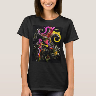 Abstract Flowers Melting Psychedelic Colours T-Shirt