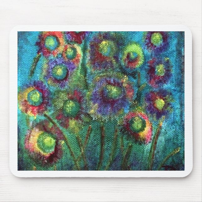 Abstract Flowers Mouse Pad (Front)