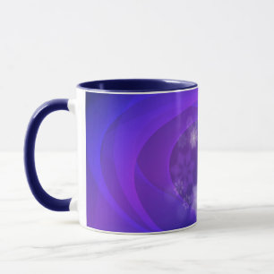 Abstract Flowers On Folded Indigo Background Mug