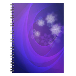 Abstract Flowers On Folded Indigo Background Notebook