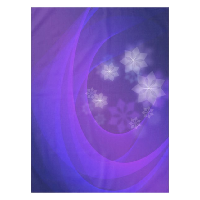 Abstract Flowers On Folded Indigo Background Tablecloth (Front)