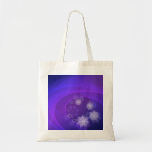 Abstract Flowers On Folded Indigo Background Tote Bag (Front)