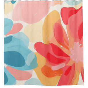 Abstract flowers painting Shower Curtain