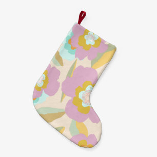 Abstract Flowers   Pastel Lilac Floral Pattern Small Christmas Stocking