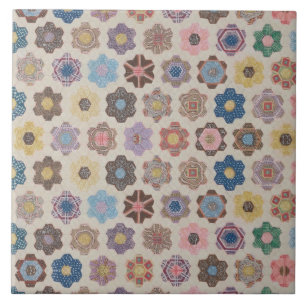 Abstract Flowers Pattern Ceramic Tile