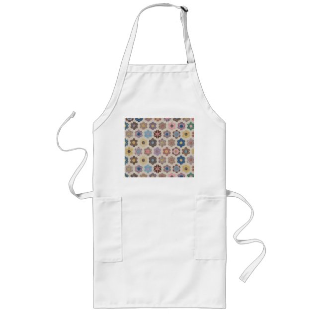 Abstract Flowers Pattern Long Apron (Front)