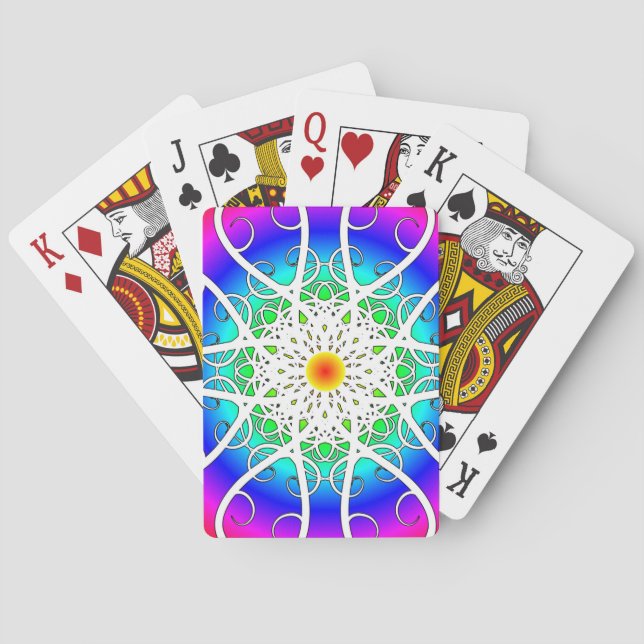 Abstract Flowers Playing Cards (Back)