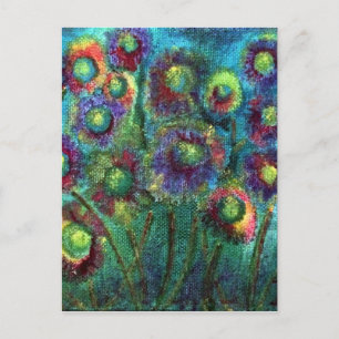 Abstract Flowers Postcard
