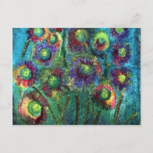 Abstract Flowers Postcard