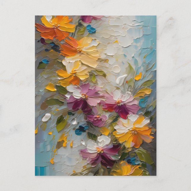 Abstract Flowers Postcard (Front)