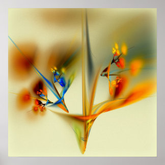 Abstract Flowers Poster