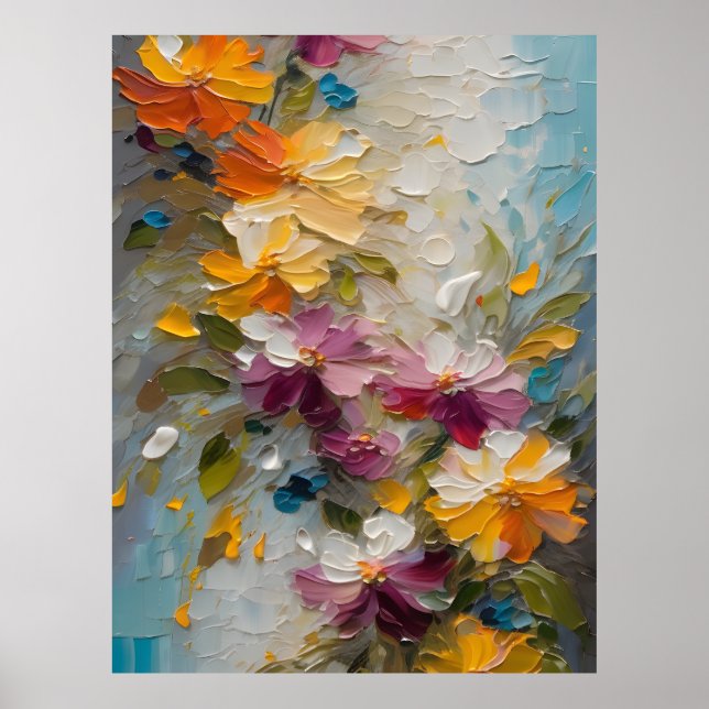 Abstract Flowers Poster (Front)