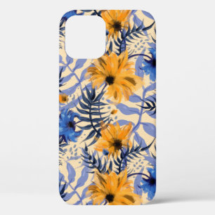 Abstract flowers seamless pattern iPhone 12 case
