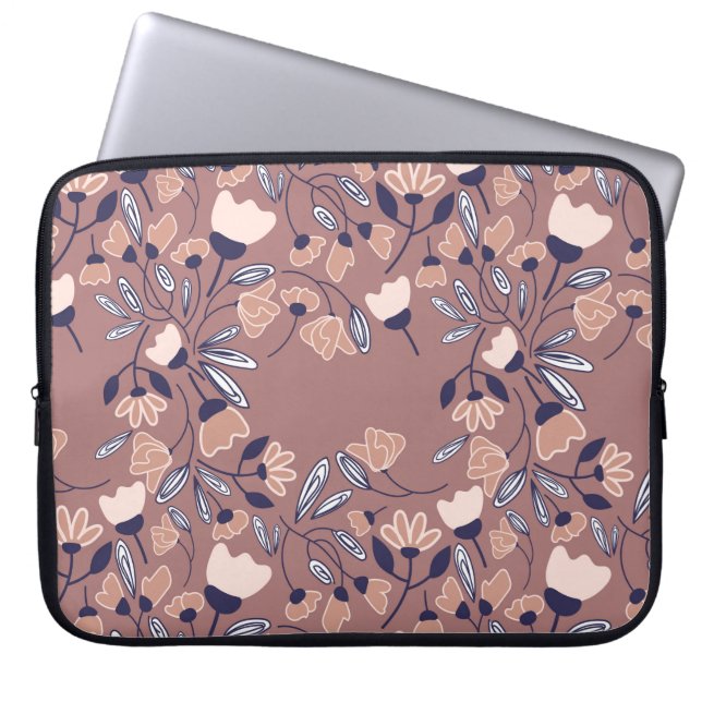 Abstract flowers seamless pattern. Colourful backg Laptop Sleeve (Front)