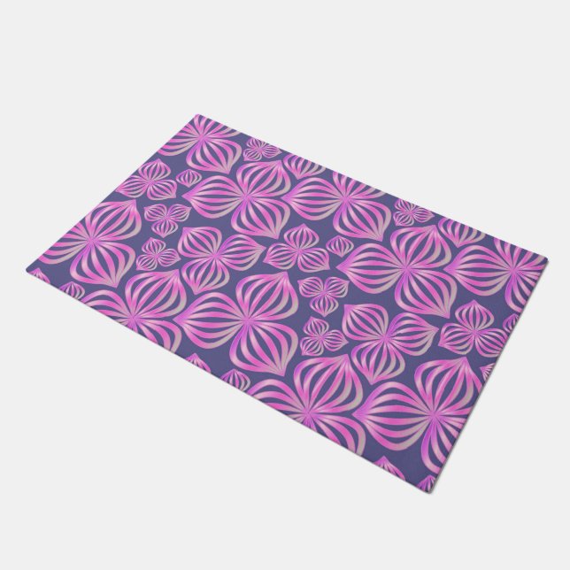 abstract flowers seamless pink blue + your ideas doormat (Angled)