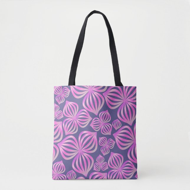 abstract flowers seamless pink blue + your ideas tote bag (Front)