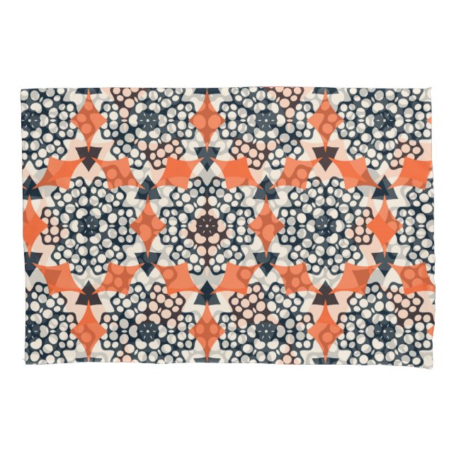Abstract Flowers: Simple Geometric Vintage Pillowcase (Front)