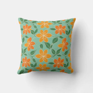 Abstract Flowers Tropical Colours Cushion