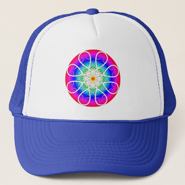 Abstract Flowers Trucker Hat (Front)