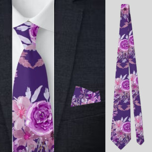 Abstract Flowers, Violet Tie