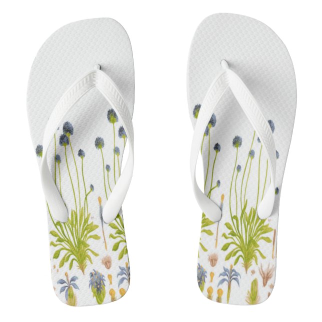 Abstract Flowers Women's Flip Flops (Footbed)