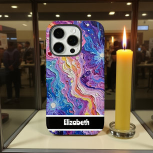 Abstract Flowing Colours Customisable iPhone 16 Pro Case