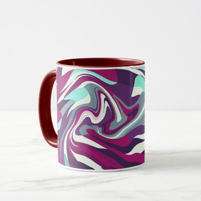 Abstract Flowing Colours Pattern  Mug (Front Left)
