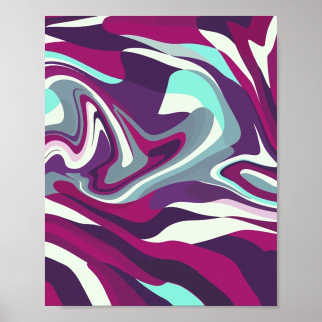 Abstract Flowing Colours Pattern Poster (Front)