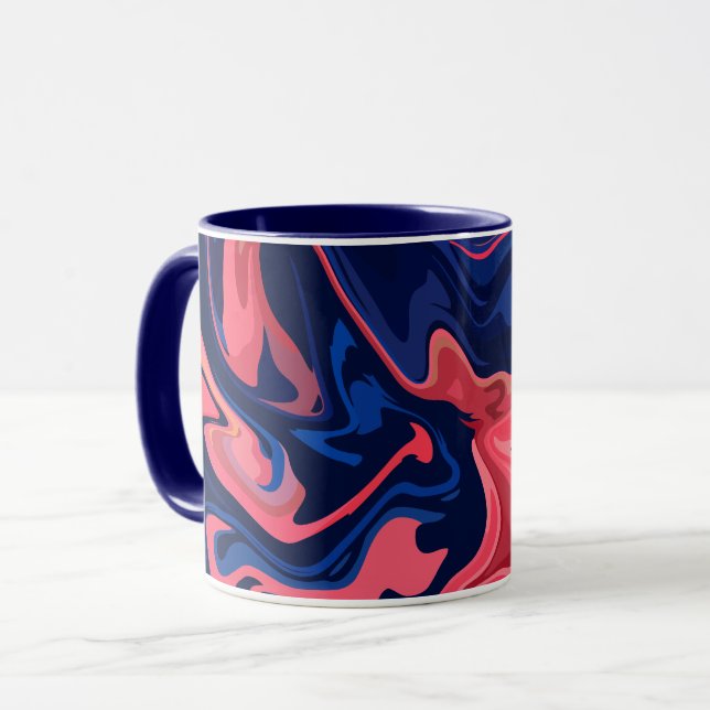 Abstract Flowing Patterns in Bold Colours  Mug (Front Left)