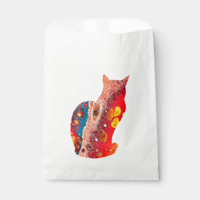 Abstract fluid art favour bag (Front)