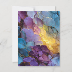 Abstract Fluid Art Gem Tone Pattern Postcard