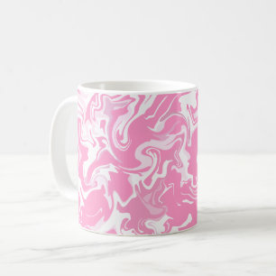 Abstract Fluid Art in Pink and White Coffee Mug