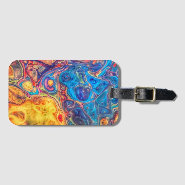 Abstract fluid art luggage tag (Front Horizontal)