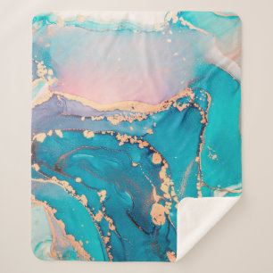 Abstract fluid art painting background in alcohol sherpa blanket