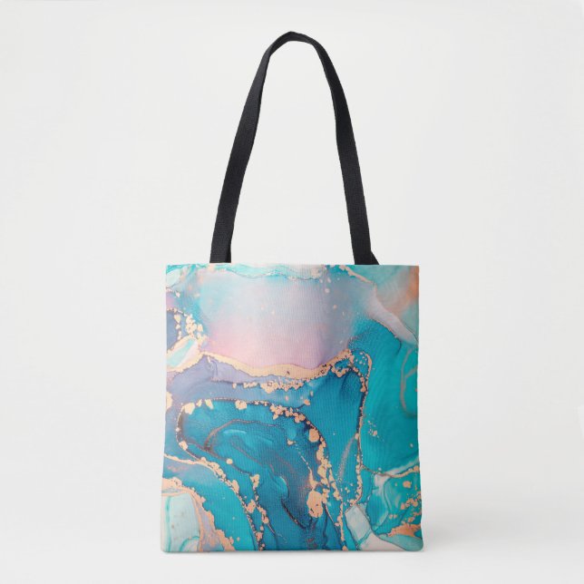 Abstract fluid art painting background in alcohol  tote bag (Front)
