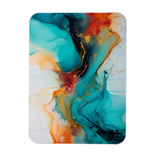 Abstract fluid art painting magnet