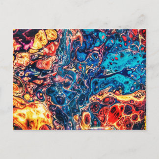 Abstract fluid art postcard