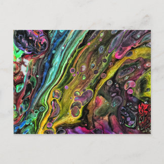 Abstract fluid art postcard