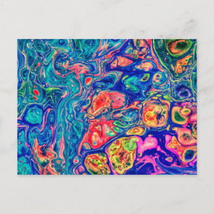 Abstract fluid art postcard