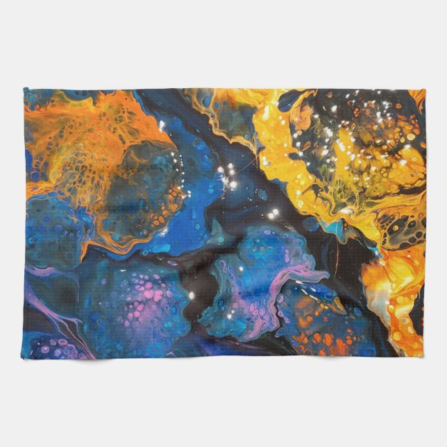 Abstract fluid art tea towel (Horizontal)