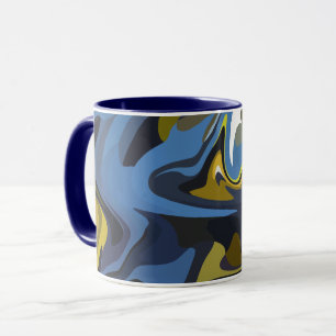 Abstract Fluid Art with Flowing Curves Mug