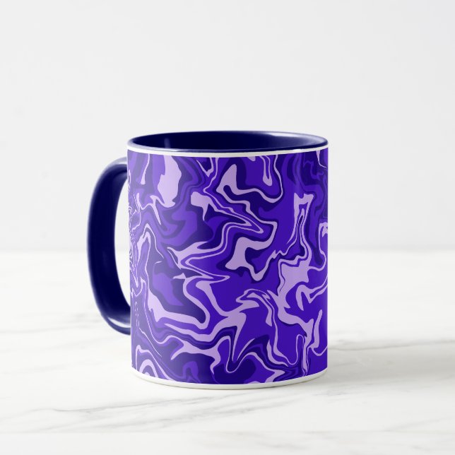 Abstract Fluid Design in Purple Shades  Mug (Front Left)