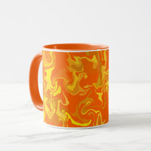 Abstract Fluid Design with Warm Tones Mug