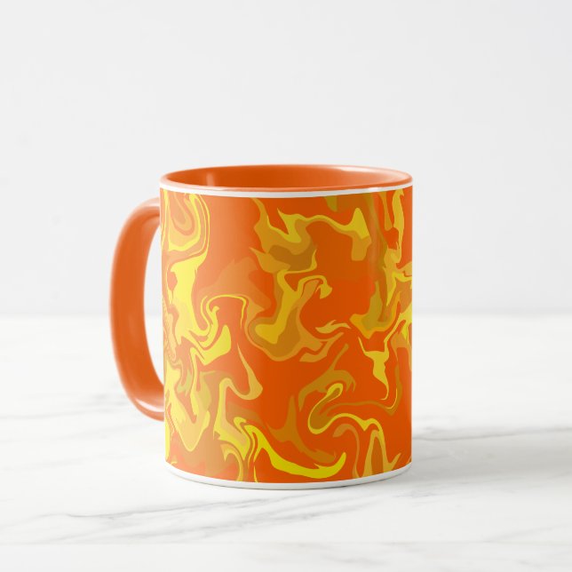 Abstract Fluid Design with Warm Tones Mug (Front Left)