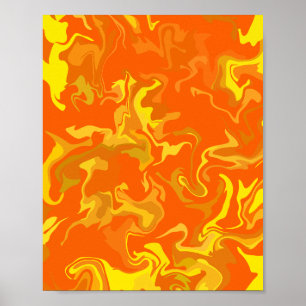 Abstract Fluid Design with Warm Tones Poster